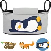 GLÜCKSWOLKE Kinderwagentas - 6 Motieven I Kinder Buggy Tasche I Kinderwagen Organizer met Disposer van vochtige doekjes I Kinderwagen Tas I Opbergtas voor Baby Stroller Pram I Motief - Pinguin