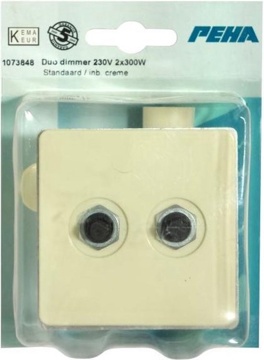 PEHA duo dimmer 230V | standaard | 2 x 300 watt | creme