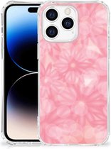 Telefoon Hoesje Apple iPhone 14 Pro Max Case Anti-shock met transparante rand Lente Bloemen