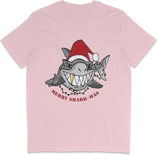 T Shirt Heren - Kerst - Korte Mouw - Roze - Maat S