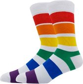 Winkrs - Regenboog sokken - Regenboogkleuren plus wit - Dames/Mannen - Maat 37-43