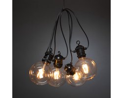 Konstsmide® Sweden  2394-800 - Snoerverlichting – Connectable  startsnoer 10m  - 10 transparante globes ø10cm - extra warmwit – premium verwisselbare filament PowerLED - zeer energiezuinig en duurzaam – verlengbaar tot max 40m - 24V - 5 traps dimmer