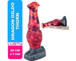 Lusty Dragon Dildo Thorn - 22 x 7 cm - Gemaakt van siliconen - Monster Dildo - Fantasy Dildo - Grote Anaal Dildo - Met Zuignap - Buigzaam Materiaal - XL Dildo - Seksspeeltje - Sex Toy