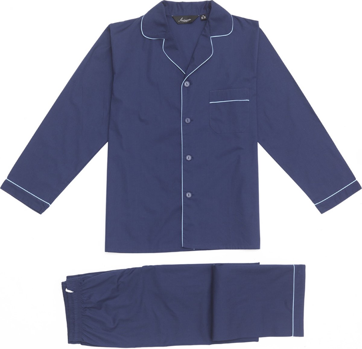 Ambassador 1867 Bio Katoenen Herenpyjama Tokyo Navy Blauw XL