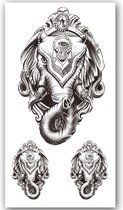 Temporary Tattoo Olifant (21x12 cm) [Neptattoo - Tijdelijke tatoeage - Nep Fake Tattoos - Water overdraagbare festival sticker henna outfit tattoo - Glitter tattoo - Volwassenen Kinderen Jongen Meisje]