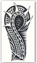 Temporary Tattoo Maori (21x12 cm) [Neptattoo - Tijdelijke tatoeage - Nep Fake Tattoos - Water overdraagbare festival sticker henna outfit tattoo - Glitter tattoo - Volwassenen Kinderen Jongen Meisje]