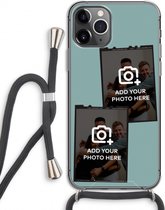 Gepersonaliseerd - Case Company® - Hoesje met koord geschikt voor iPhone 11 Pro hoesje met Koord - Polaroid Zwart - Telefoonhoesje met Zwart Koord - Extra Bescherming aan alle Kanten en Over de Schermrand