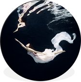 WallCircle - Wandcirkel - Muurcirkel - Ballet danseres onderwater - Aluminium - Dibond - ⌀ 60 cm - Binnen en Buiten