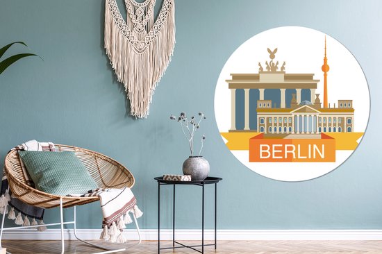 Illustration des sites touristiques à Berlin Wall cercle aluminium ⌀ 140 cm