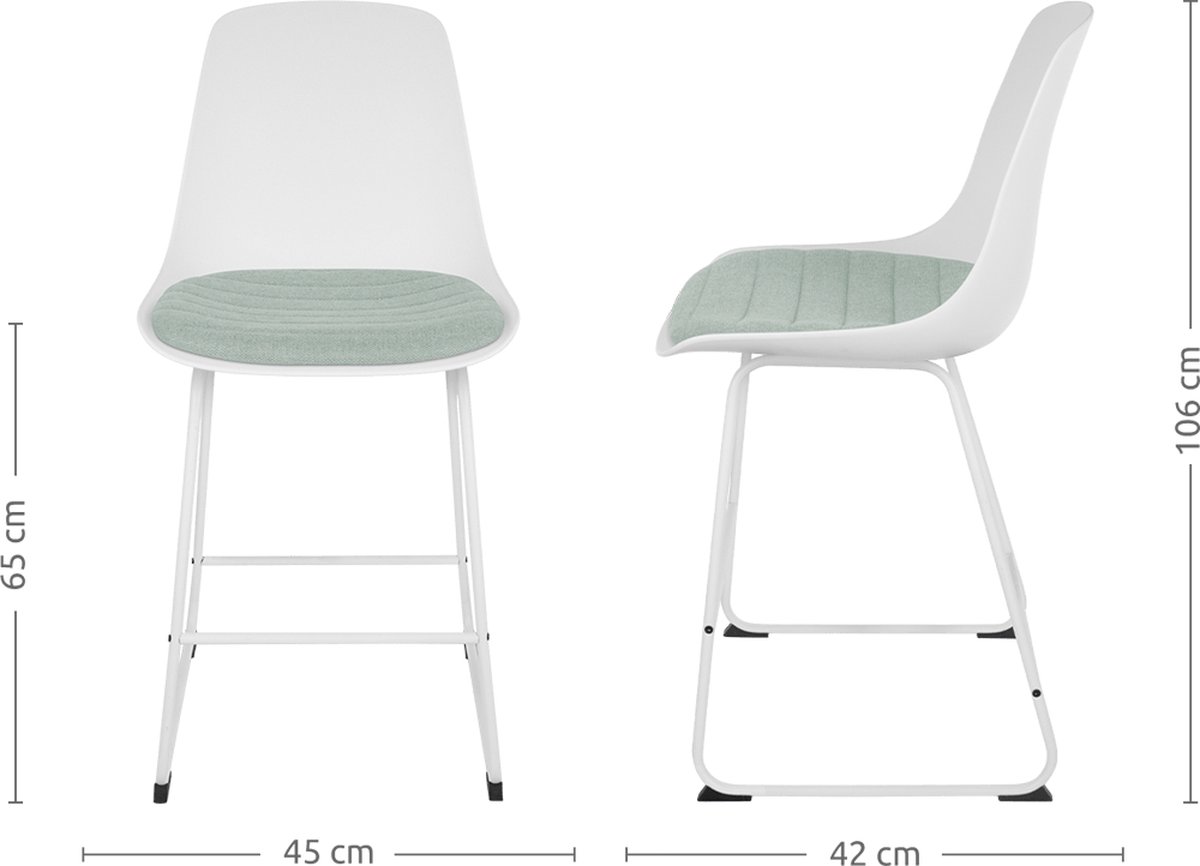 Sweiko Fluwelen 360° draaibare barkruk 2-delige set, handgemaakte rugleuning met één