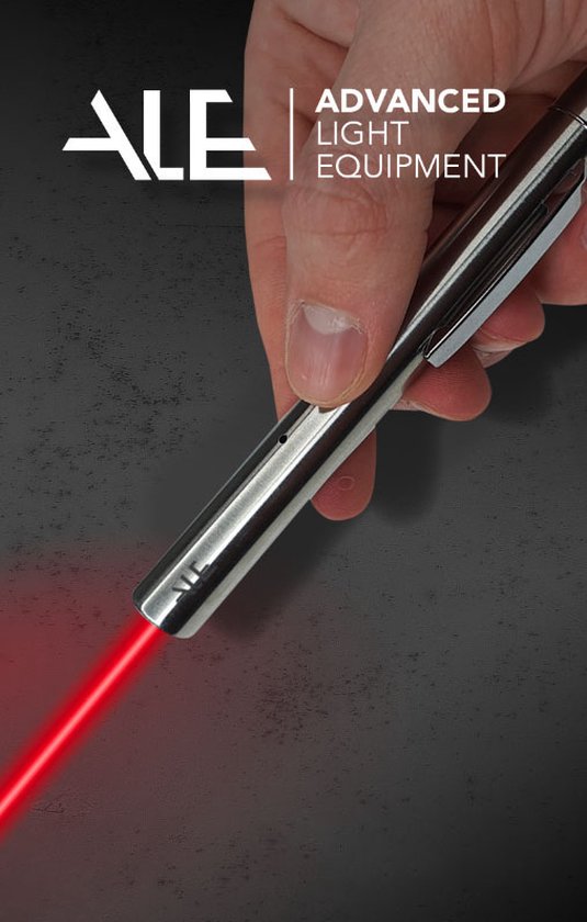 ALE Professionele laserpen - Rood - USB oplaadbaar - Aluminium behuizing -...
