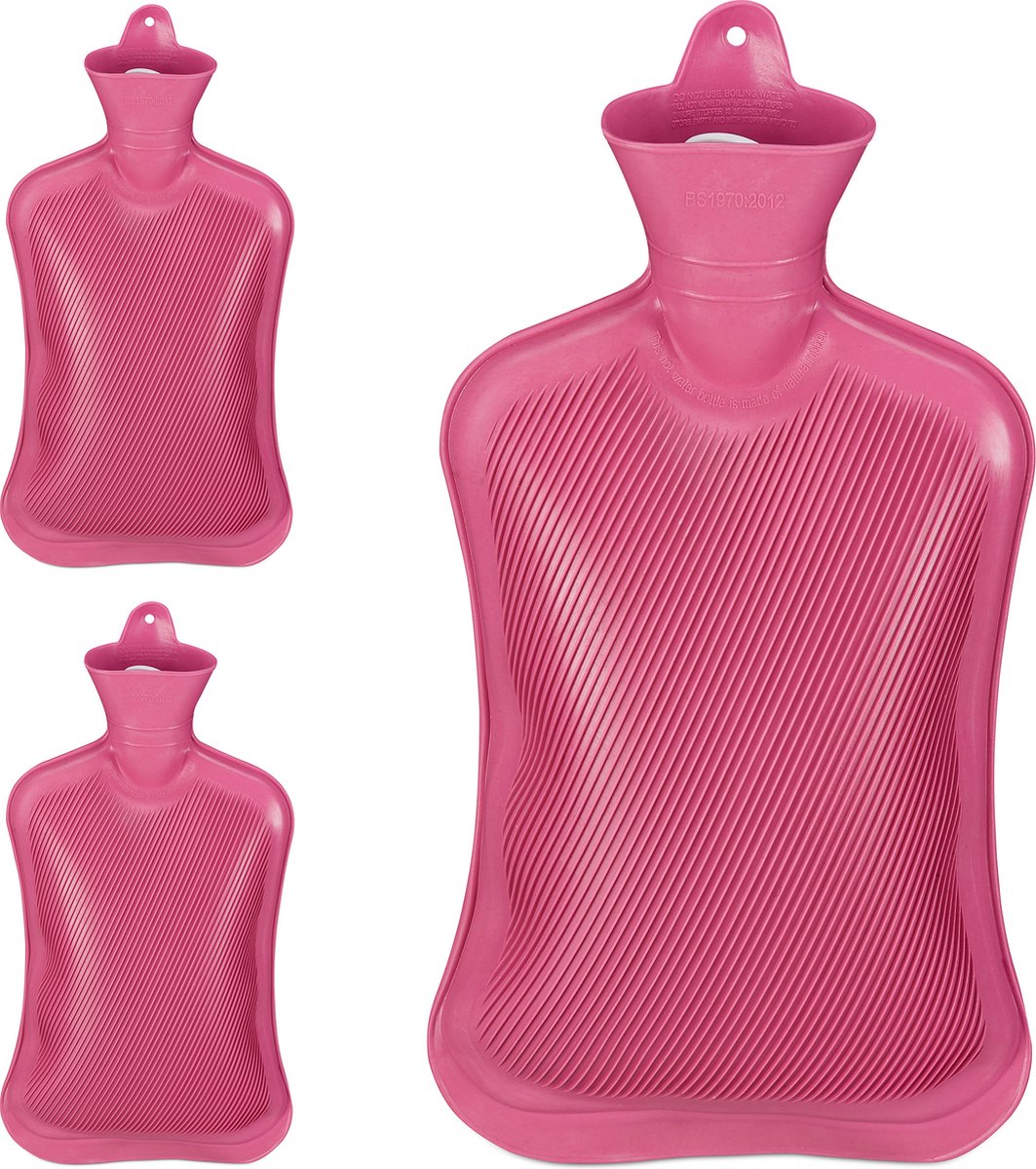 Goedkoopste 3x Kruik rubber 2 liter roze