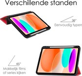 Hoesje Geschikt voor iPad 2022 Hoesje Case Hard Cover Hoes Book Case Met Uitsparing Geschikt voor Apple Pencil - Rood