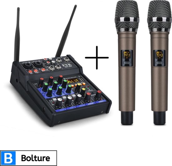 binnen voormalig klimaat Bolture Mengpaneel – Mengpaneel met Twee Microfoons – Mengpaneel DJ –  Bluetooth –... | bol.com