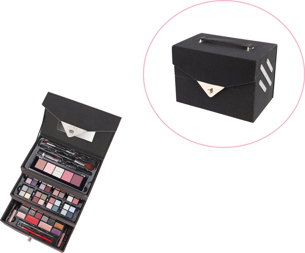 72 delig make-up koffer, beauty case, makeup, cosmetica in fluweel opbergbox