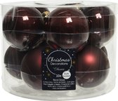 Decoris Kerstballen - 10 stuks - glas - mahonie bruin - 6 cm