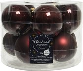 10x Boules de Noël marron acajou en verre 6 cm - mat/brillant - Décorations pour sapins de Noël