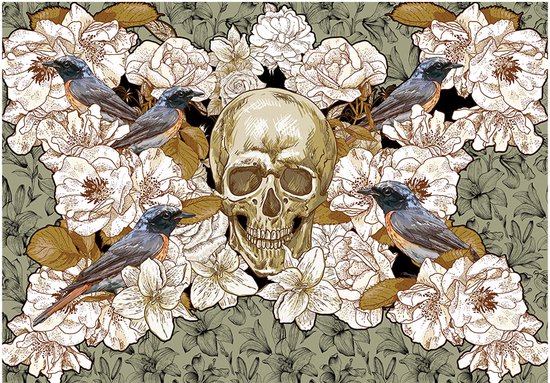 Papier peint photo - Parmi les fleurs.