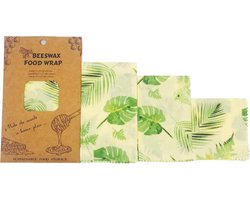 foto van Bijenwas wraps - Beeswax food wrap - Beewax - Bee wrap - Bijenwasdoek - Zero Waste - 3 stuks; klein, middel, groot - Herbruikbaar - Duurzaam Cadeau - Boterhamzakje - Bijenwas Doek