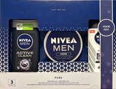 NIVEA Men Pure Geschenkset - Creme, Douchegel en Deodorant