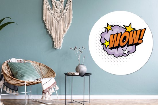WallCircle - Cercle mural - Cercle mural - ' Wow!' - Proverbes - Citations - Aluminium - Dibond - 120x120 cm - Intérieur et Extérieur XXL