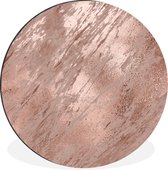WallCircle - Wandcirkel - Muurcirkel - Marmer - Rosé - Goud - Aluminium - Dibond - ⌀ 30 cm - Binnen en Buiten
