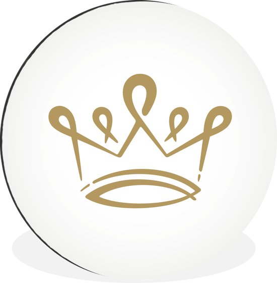 Illustration couronne dorée cercle mural aluminium - ⌀ 90 cm - peinture ronde - tirage photo sur aluminium / dibond / cercle mural / cercle vivant / cercle jardin (décoration murale)