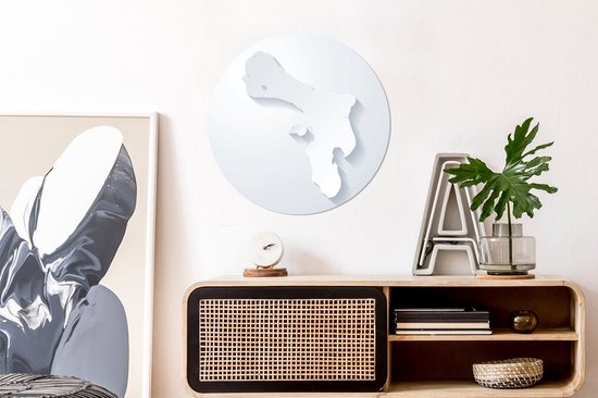 illustration noir et blanc de Bonaire sur fond blanc Cercle mural aluminium ⌀ 60 cm - tirage photo sur cercle mural / cercle vivant / cercle jardin (décoration murale)
