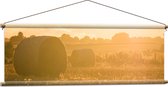 WallClassics - Affiche Textile - Balles de Foin au Pâturage - 120x40 cm Photo sur Textile