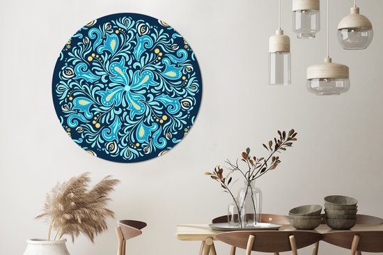 WallCircle - Cercle mural - Cercle mural - Bloem - Feuilles - Baie - Motifs - Aluminium - Dibond - 120x120 cm - Intérieur et Extérieur XXL