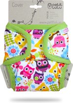 Petit Lulu Fluffy Organic - Overbroekje voor wasbare luier - Drukknoopjes - Happy Owls - One Size