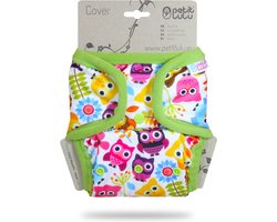 Petit Lulu Fluffy Organic - Overbroekje voor wasbare luier - Drukknoopjes - Happy Owls - One Size