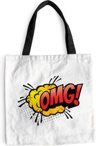 Sac à bandoulière - Sac de plage - Shopper Proverbs - 'Omg !' - Citations - 45x45 cm - Sac en coton