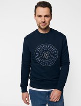Crew Neck Sweatshirt With Print Mannen - Navy - Maat XL