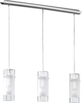 Deco Hanglamp eetkamer incl. 3 led lampen - Dimbaar zonder dimmer - Warm wit licht - Zilver