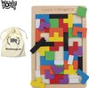 Afbeelding van het spelletje Montessori Speelgoed Tangram Vormen Puzzel met GROTE OPBERGZAK - Houten Speelgoed Tetris Spel - Educatief Puzzel voor Ruimtelijk Inzicht - WoodyDoody