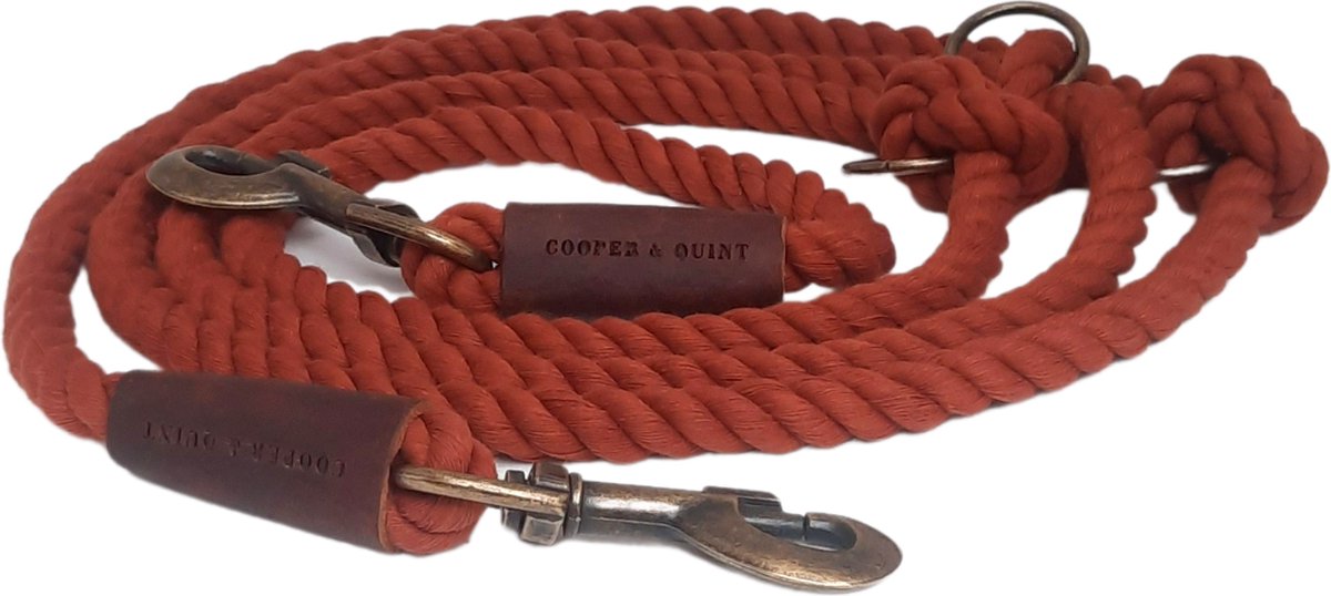 FREUDENTIER Hondenriem van gecertificeerd leer, 2 m, 3-voudig verstelbare leilijn, handgemaakt in de EU, hoogwaardig en stijlvol, Amstelpark-collectie (cognac, 25 mm breed