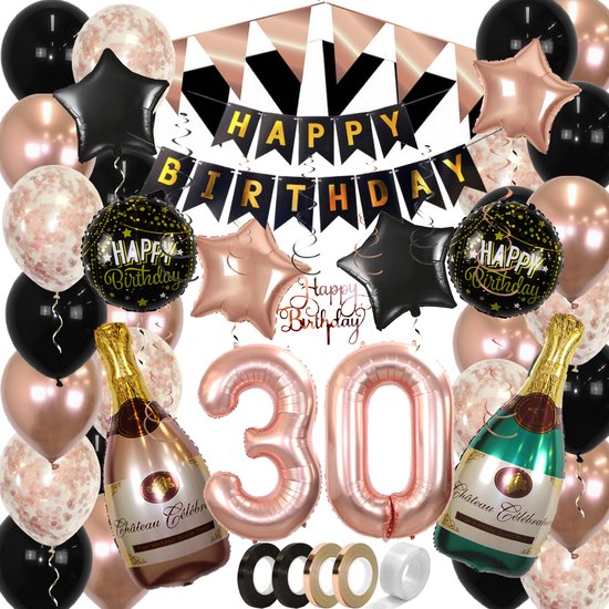 Winst Manoeuvreren tarwe 30 Jaar Feest Verjaardag Versiering Confetti Helium Ballonnen Slingers  Happy Birthday... | bol.com