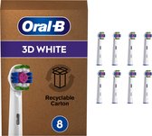 Oral-B 3D White - Met CleanMaximiser-technologie -  Opzetborstels - 8 Stuks - Brievenbusverpakking