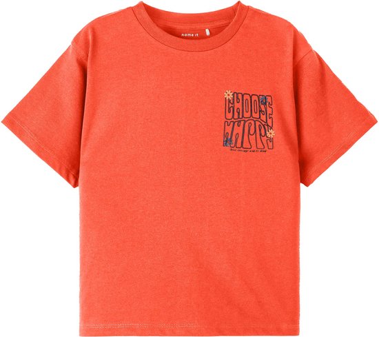 Name it t-shirt meisjes - oranje - NKFtalilone - maat 116