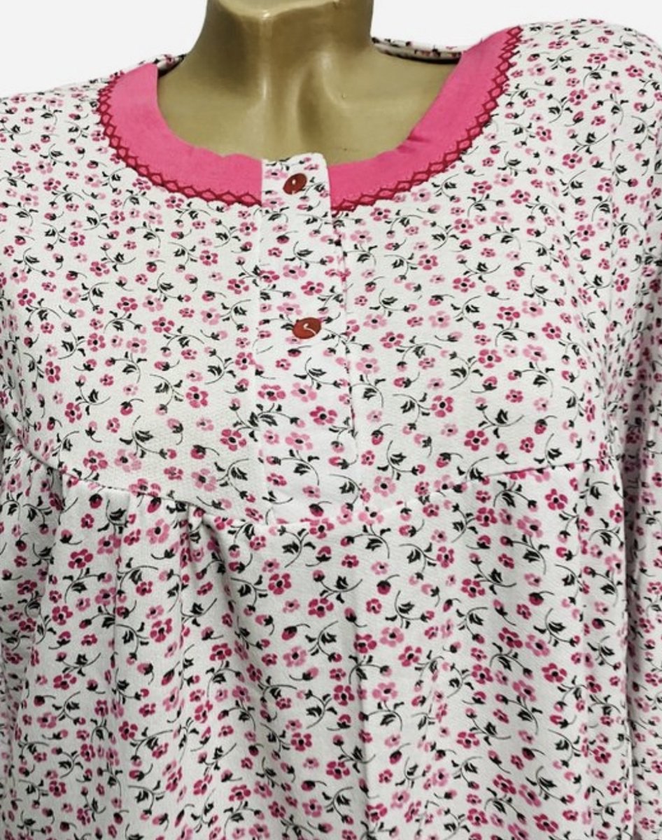 Vlazom Nachthemd voor dames, lange mouwen, nachthemd, knoopsluiting, geribbeld, V-hals, nachtkleding, loungewear, S-XXL, camel, S