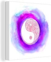 Une illustration d'un logo Yin et Yang avec toile couleur 50x50 cm - Tirage photo sur toile (Décoration murale salon / chambre)