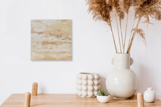 Toile Peinture Marbre - Sable - Texture - 20x20 cm - Décoration murale