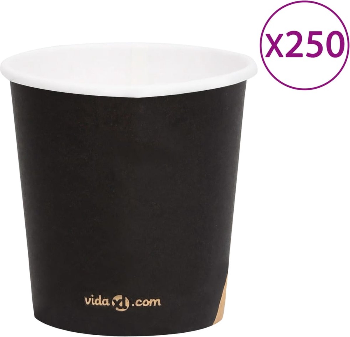 Prolenta Premium - 250 st Koffiebekers 120 ml papier zwart