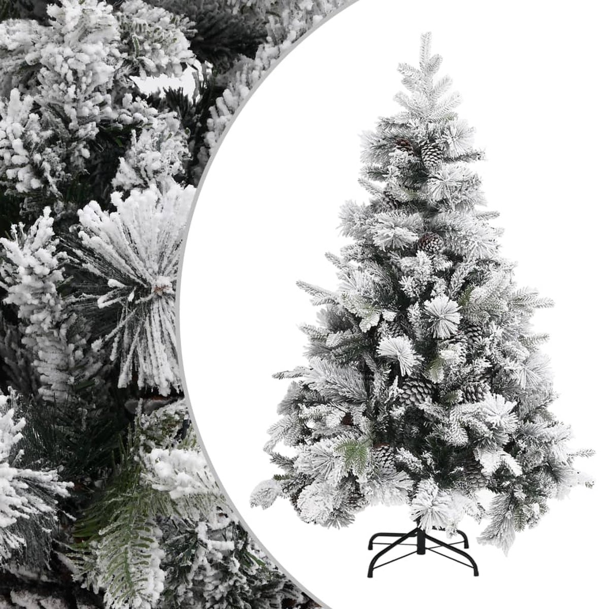 Prolenta Premium - Kerstboom met dennenappels en sneeuw 150 cm PVC en PE