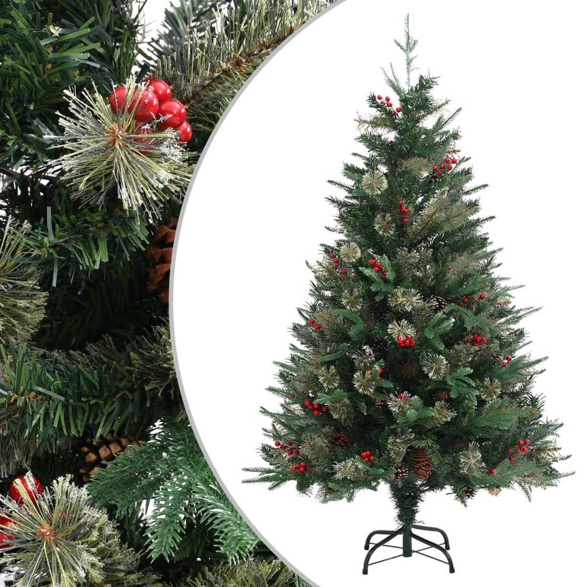 Prolenta Premium - Kerstboom met dennenappels 120 cm PVC en PE groen