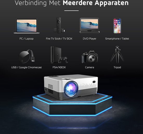 UpLiving® Thuisbioscoop set | Behuizing Zwart en 171cm Breed | 72 inch 16:9 | UpLiving™ LCD Mini Beamer met WiFi | UpLiving™ Beamerbeugel | UpLiving™ handmatig projectiescherm | Surround set Home Cinema | Projector | Mini beamer | Filmpakket