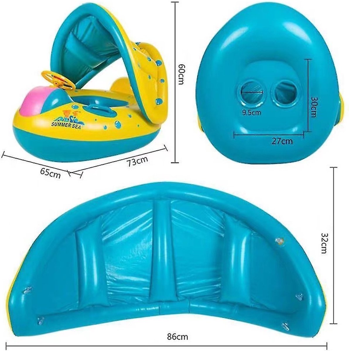 Zwemband voor kinderen - Flamingo - Opblaasbaar - Roze - 65 cm