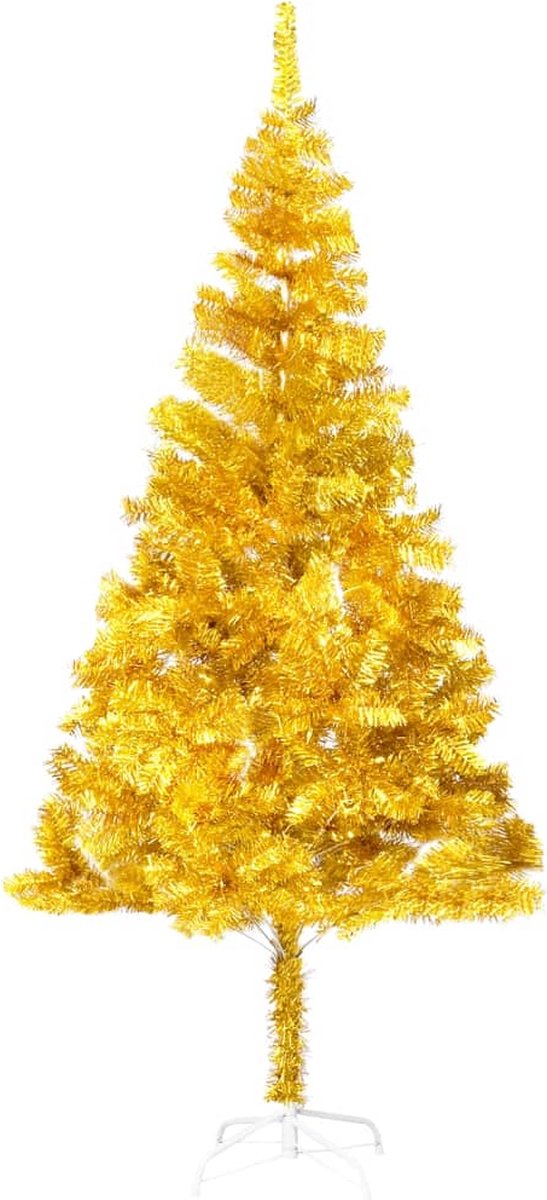 Prolenta Premium - Kunstkerstboom met LED's en standaard 240 cm PET goudkleurig