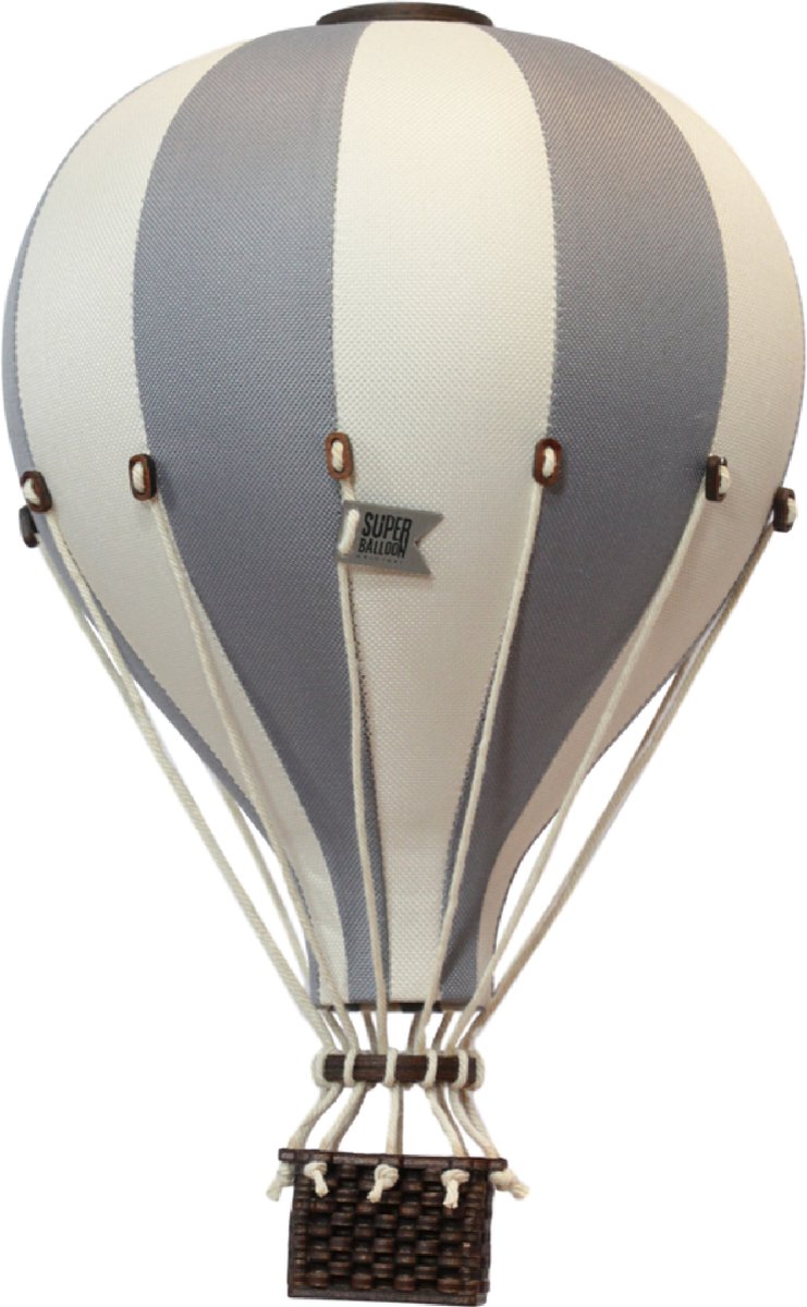 Super Balloon Decoratieve Luchtballon | Kinderkamer Decoratie | Luchtballon Mobiel babykamer | Beige/Dark Grey Small